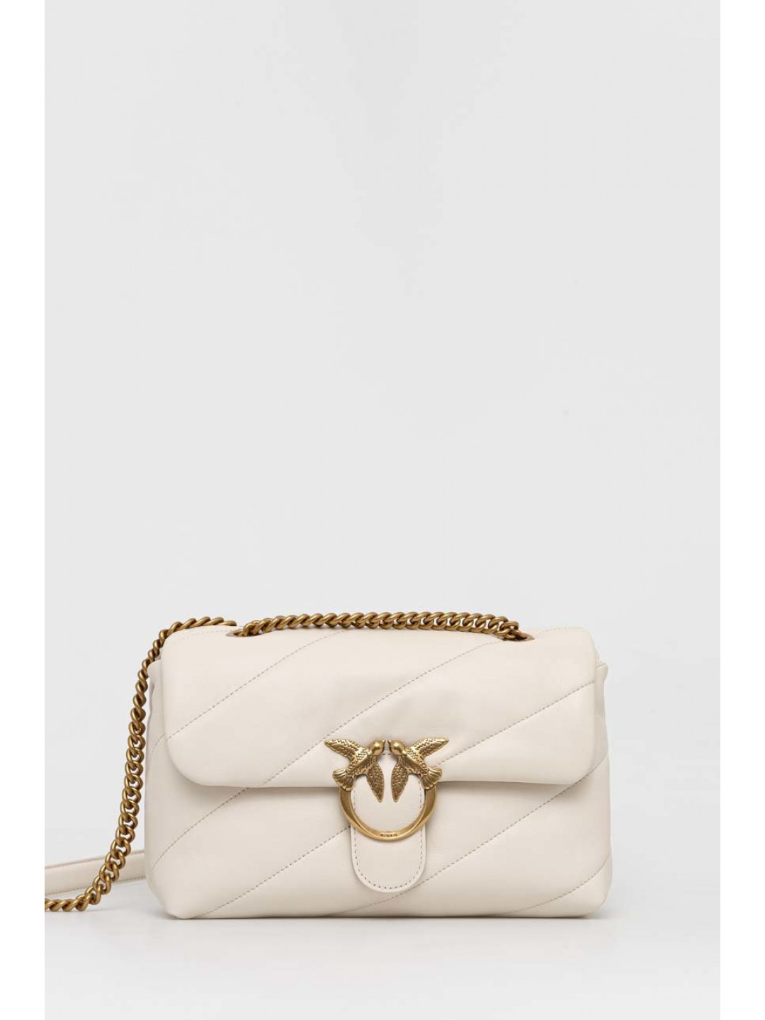 Kožená kabelka Pinko bílá barva 100038 A0F2